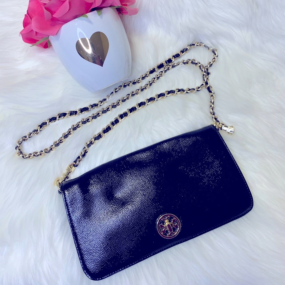 ✨Tory Burch Adalyn Crossbody Turnlock Black Clutch